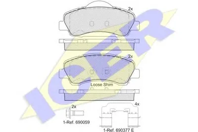Комплект тормозных колодок, дисковый тормоз ICER купить