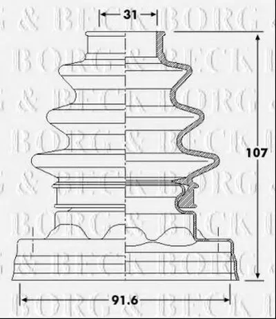 Пыльник, приводной вал BORG & BECK купить