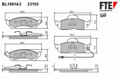 Комплект тормозных колодок, дисковый тормоз FTE купить