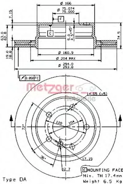 Тормозной диск HIGH CARBON / AP METZGER купить