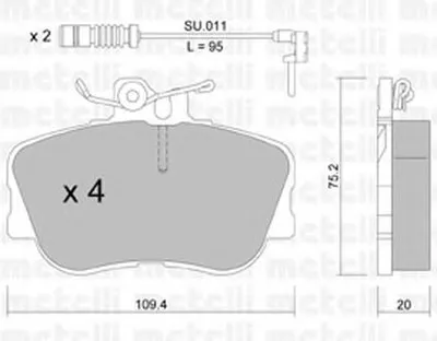 Комплект тормозных колодок, дисковый тормоз METELLI купить