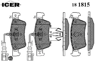 Комплект тормозных колодок, дисковый тормоз ICER купить