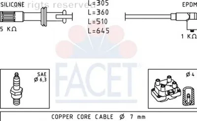 Комплект проводов зажигания FACET купить