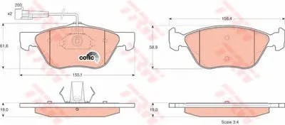Комплект тормозных колодок, дисковый тормоз COTEC TRW купить
