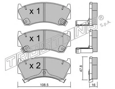 Комплект тормозных колодок, дисковый тормоз TRUSTING купить