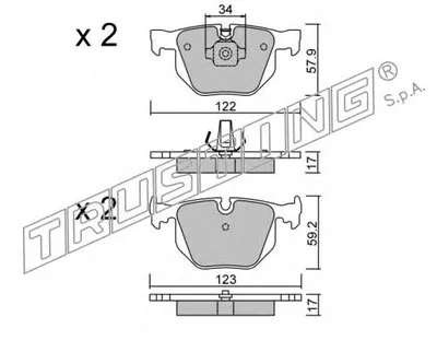 Комплект тормозных колодок, дисковый тормоз TRUSTING купить