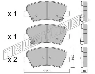 Комплект тормозных колодок, дисковый тормоз TRUSTING купить