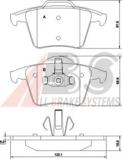 Комплект тормозных колодок, дисковый тормоз A.B.S. купить