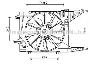 Вентилятор, охлаждение двигателя AVA QUALITY COOLING купить