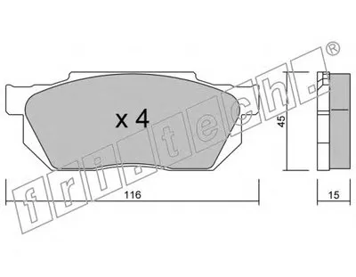 Комплект тормозных колодок, дисковый тормоз fri.tech. купить