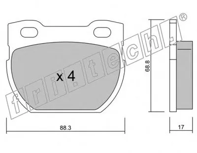 Комплект тормозных колодок, дисковый тормоз fri.tech. купить