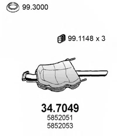 Глушитель выхлопных газов конечный ASSO купить