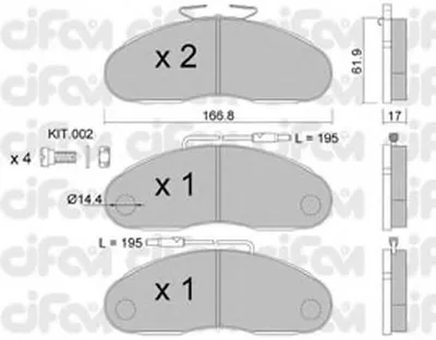Комплект тормозных колодок, дисковый тормоз CIFAM купить