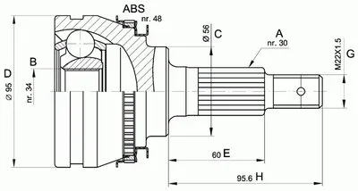 Шарнирный комплект, приводной вал SPIN OPEN PARTS купить