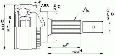 Шарнирный комплект, приводной вал SPIN OPEN PARTS купить