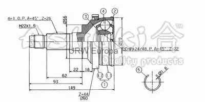 Шарнирный комплект, приводной вал ASHUKI купить