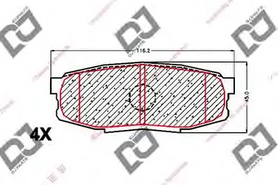 Комплект тормозных колодок, дисковый тормоз DJ PARTS купить