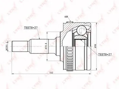 Шарнирный комплект, приводной вал LYNXauto купить