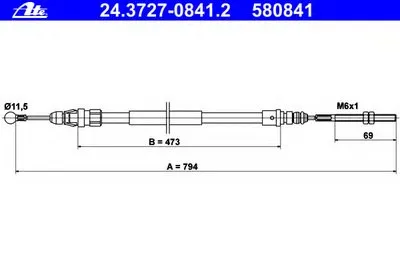 Трос, стояночная тормозная система ATE купить