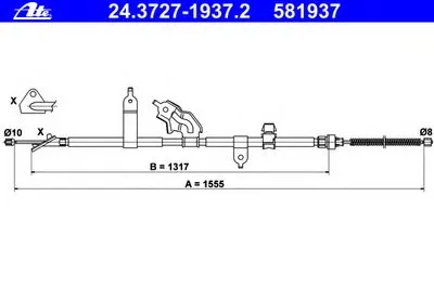 Трос, стояночная тормозная система ATE купить