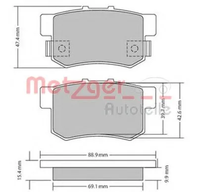 Комплект тормозных колодок, дисковый тормоз METZGER купить