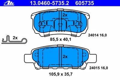 Комплект тормозных колодок, дисковый тормоз ATE купить