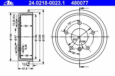 Тормозной барабан ATE купить
