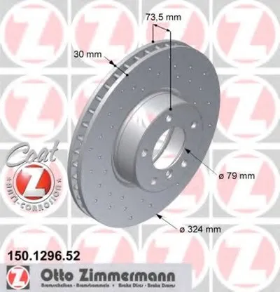 Тормозной диск SPORT BRAKE DISC COAT Z ZIMMERMANN купить