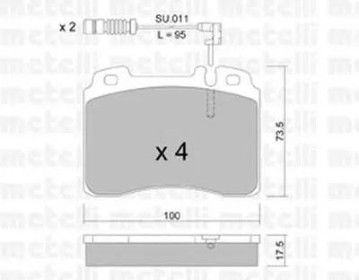 Комплект тормозных колодок, дисковый тормоз METELLI купить