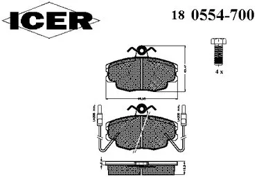 Комплект тормозных колодок, дисковый тормоз ICER купить