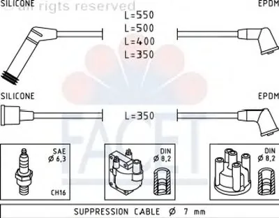 Комплект проводов зажигания FACET купить