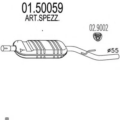 Средний глушитель выхлопных газов MTS купить