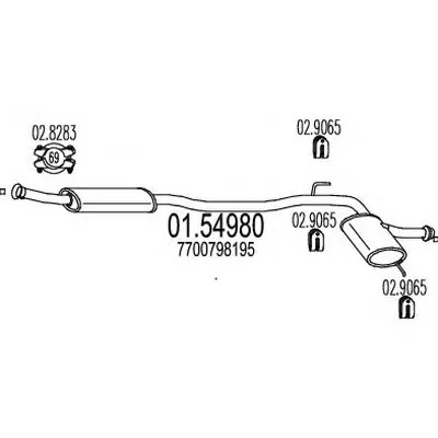 Средний глушитель выхлопных газов MTS купить