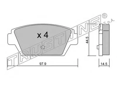 Комплект тормозных колодок, дисковый тормоз TRUSTING купить