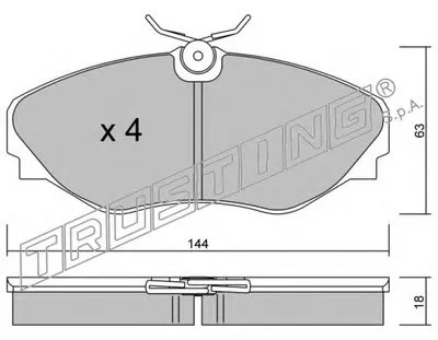 Комплект тормозных колодок, дисковый тормоз TRUSTING купить