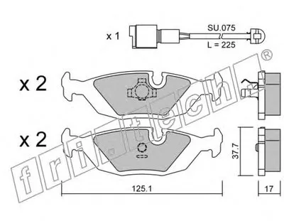 Комплект тормозных колодок, дисковый тормоз fri.tech. купить