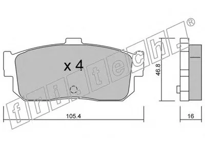 Комплект тормозных колодок, дисковый тормоз fri.tech. купить