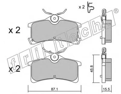 Комплект тормозных колодок, дисковый тормоз fri.tech. купить
