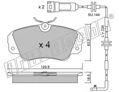 Комплект тормозных колодок, дисковый тормоз fri.tech. купить