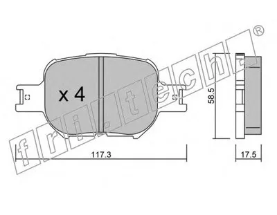 Комплект тормозных колодок, дисковый тормоз fri.tech. купить