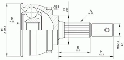 Шарнирный комплект, приводной вал SPIN OPEN PARTS купить