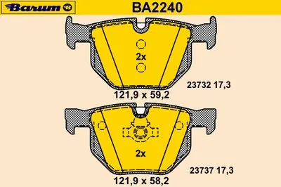 Комплект тормозных колодок, дисковый тормоз BARUM купить