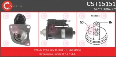 Стартер REMANUFACTURED SERIES CASCO купить