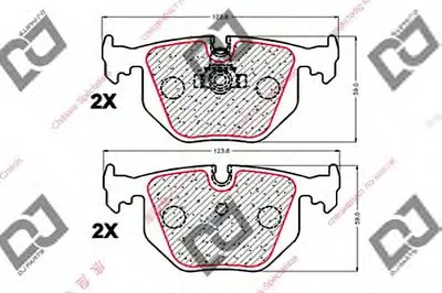 Комплект тормозных колодок, дисковый тормоз DJ PARTS купить