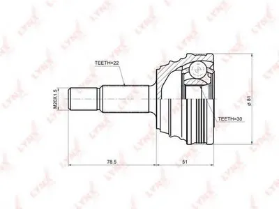 Шарнирный комплект, приводной вал LYNXauto купить