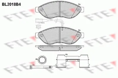 Комплект тормозных колодок, дисковый тормоз FTE купить