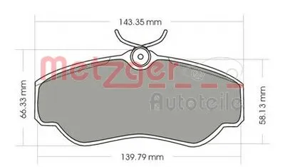 Комплект тормозных колодок, дисковый тормоз METZGER купить