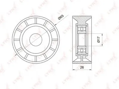 Паразитный / ведущий ролик, поликлиновой ремень LYNXauto купить