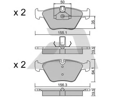 Комплект тормозных колодок, дисковый тормоз AISIN купить