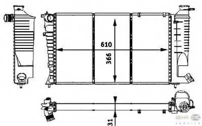 Радиатор, охлаждение двигателя BEHR HELLA SERVICE HELLA купить